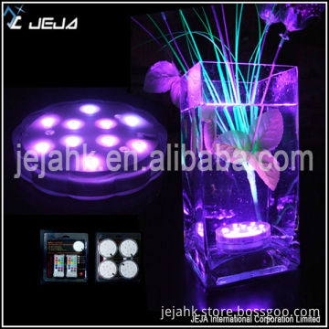 10 LED RGB Colorful Submersible Xmas Wedding Vase Base Candle Light Waterproof